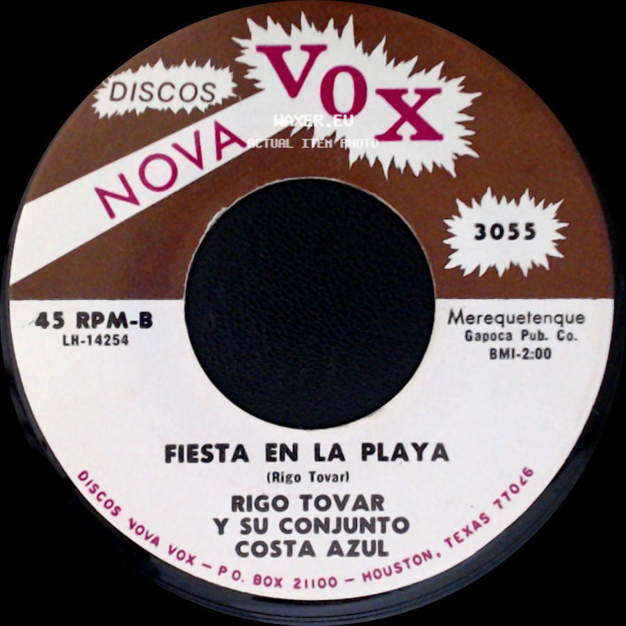 Rigo Tovar Y Su Conjunto Costa Azul - Fiesta En La Playa / Recordando Un Cariño side A