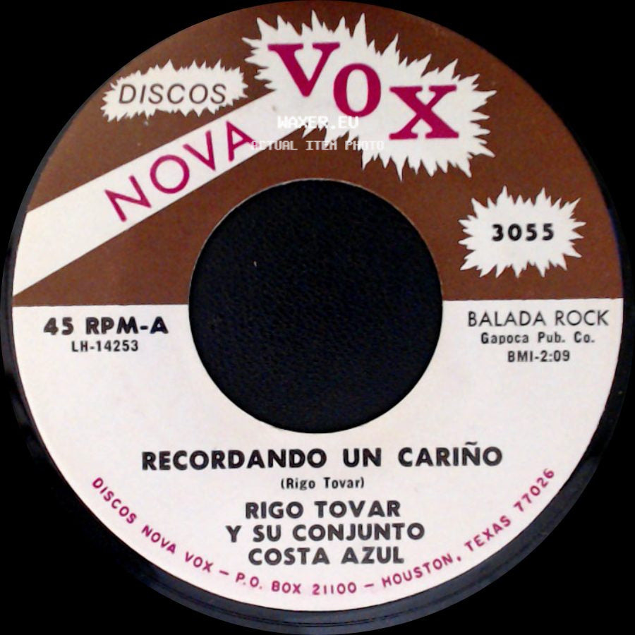 Rigo Tovar Y Su Conjunto Costa Azul - Fiesta En La Playa / Recordando Un Cariño side B