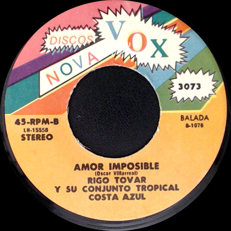Rigo Tovar Y Su Conjunto Tropical Costa Azul - Me Quiero Casar / Amor Imposible side B