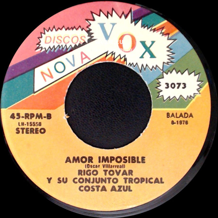 Rigo Tovar Y Su Conjunto Tropical Costa Azul - Me Quiero Casar / Amor Imposible side B