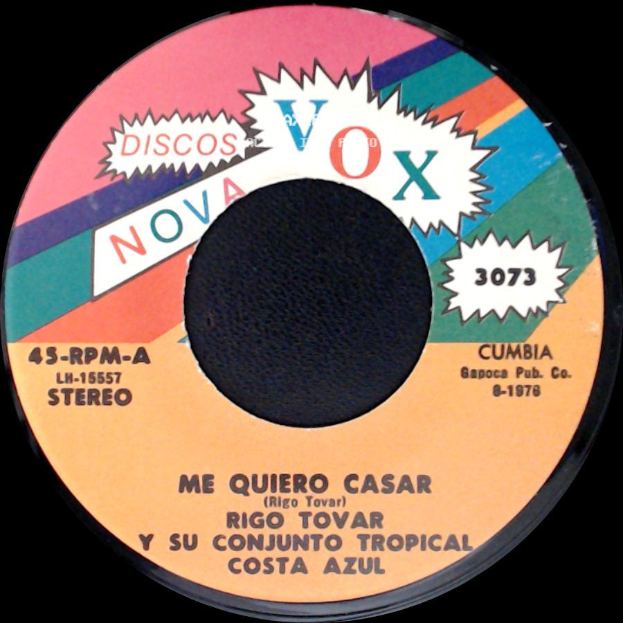 Rigo Tovar Y Su Conjunto Tropical Costa Azul - Me Quiero Casar / Amor Imposible side A