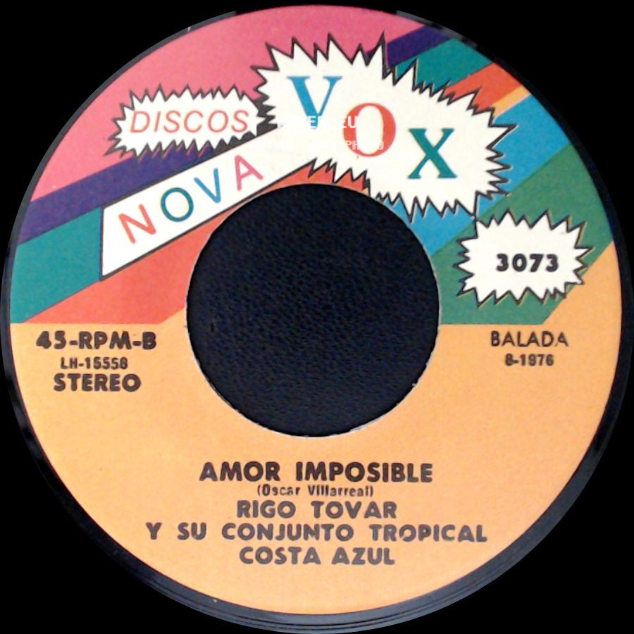 Rigo Tovar Y Su Conjunto Tropical Costa Azul - Me Quiero Casar / Amor Imposible side B