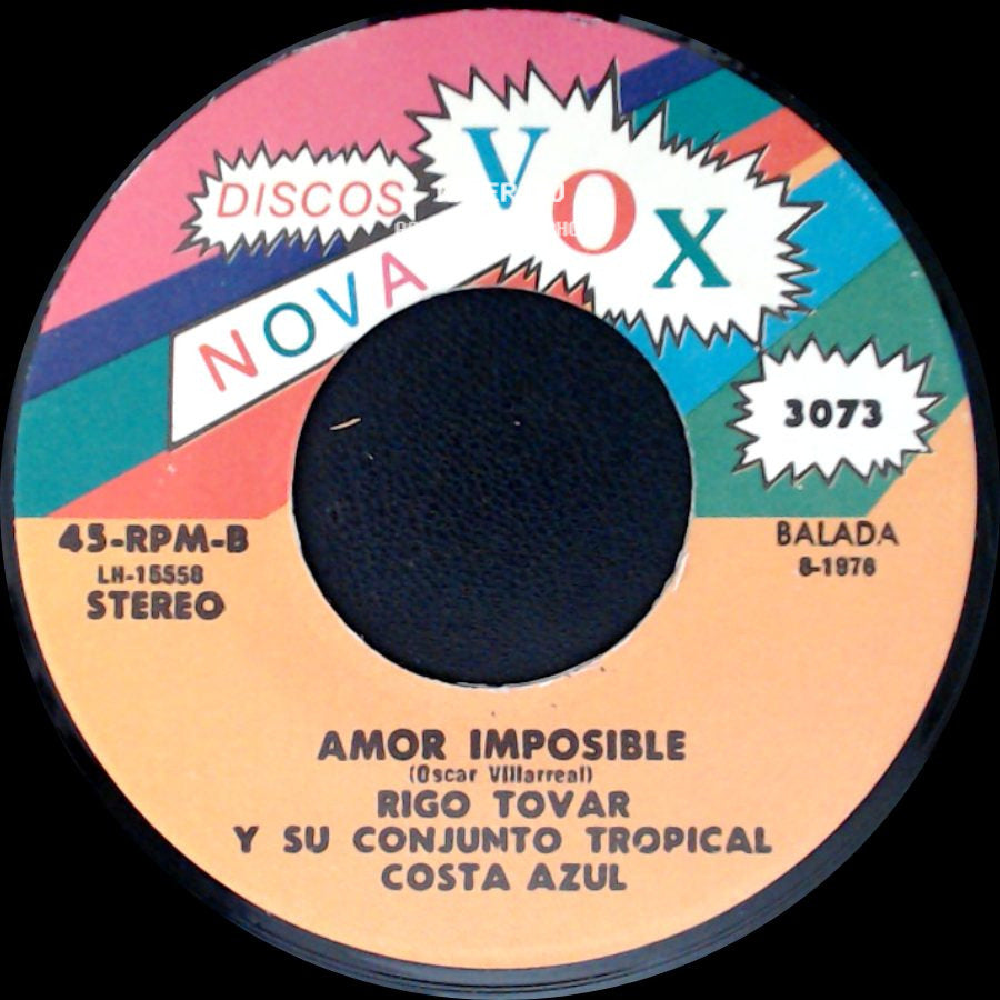 Rigo Tovar Y Su Conjunto Tropical Costa Azul - Me Quiero Casar / Amor Imposible side B