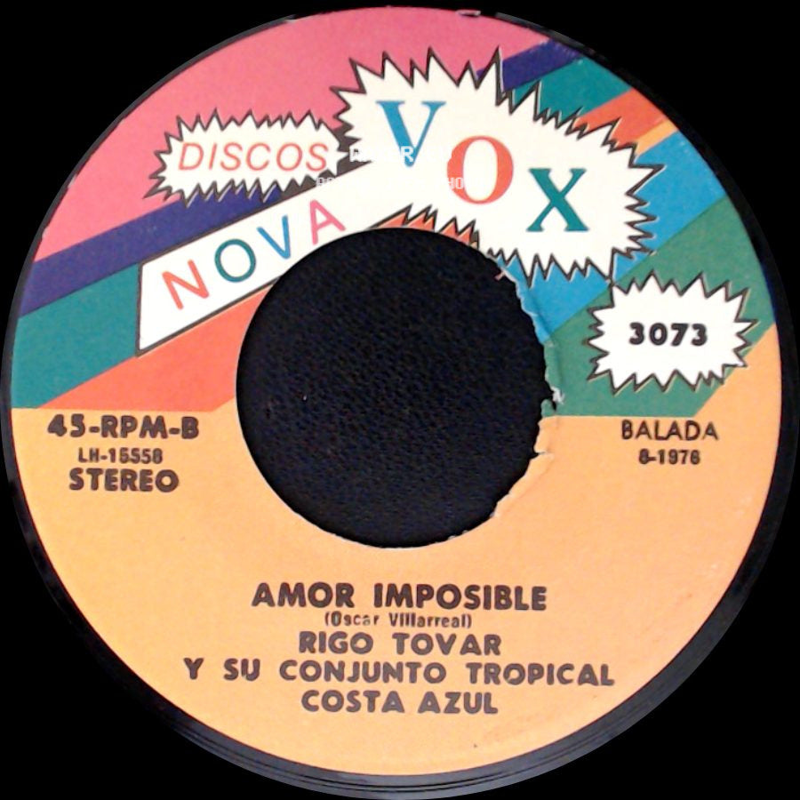 Rigo Tovar Y Su Conjunto Tropical Costa Azul - Me Quiero Casar / Amor Imposible side B