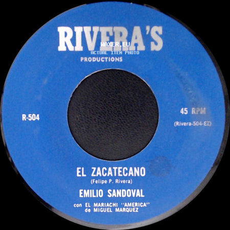 Emilio Sandoval - Voy A Beber Y A Beber / El Zacatecano side B
