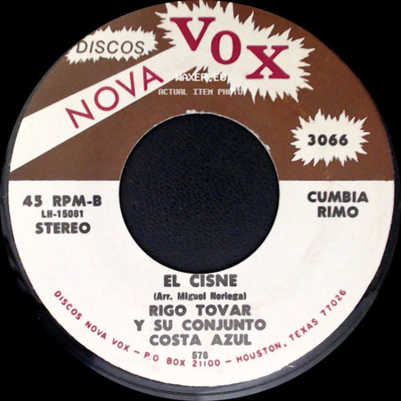 Rigo Tovar Y Su Conjunto Costa Azul - El Cisne / Macondo side A