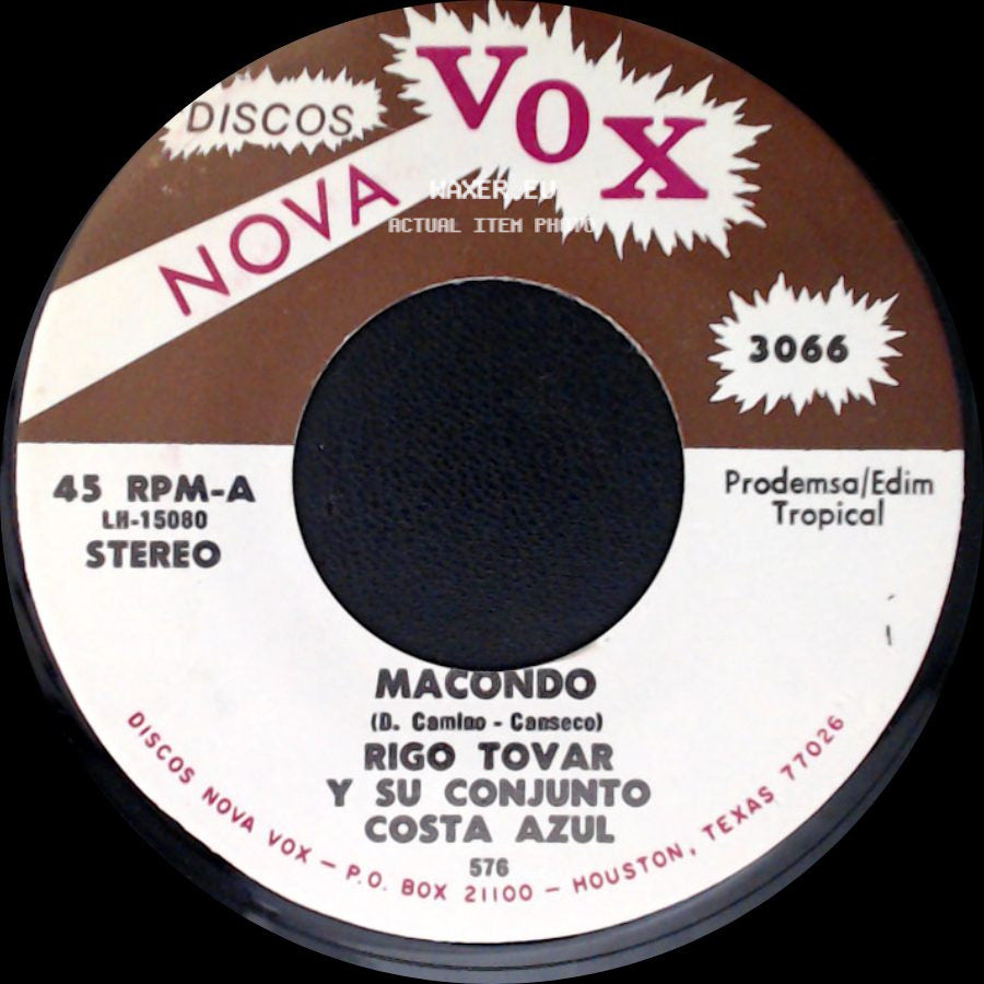 Rigo Tovar Y Su Conjunto Costa Azul - El Cisne / Macondo side B
