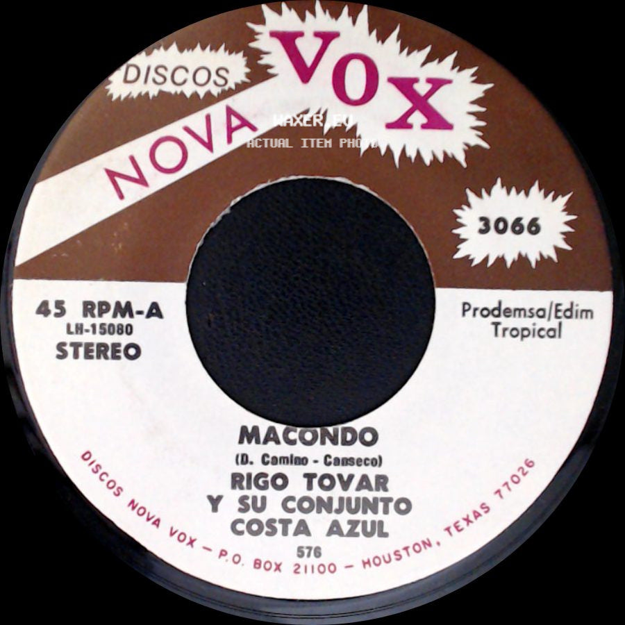Rigo Tovar Y Su Conjunto Costa Azul - El Cisne / Macondo side B