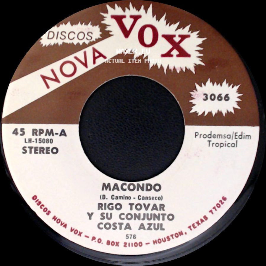Rigo Tovar Y Su Conjunto Costa Azul - Macondo / El Cisne side A