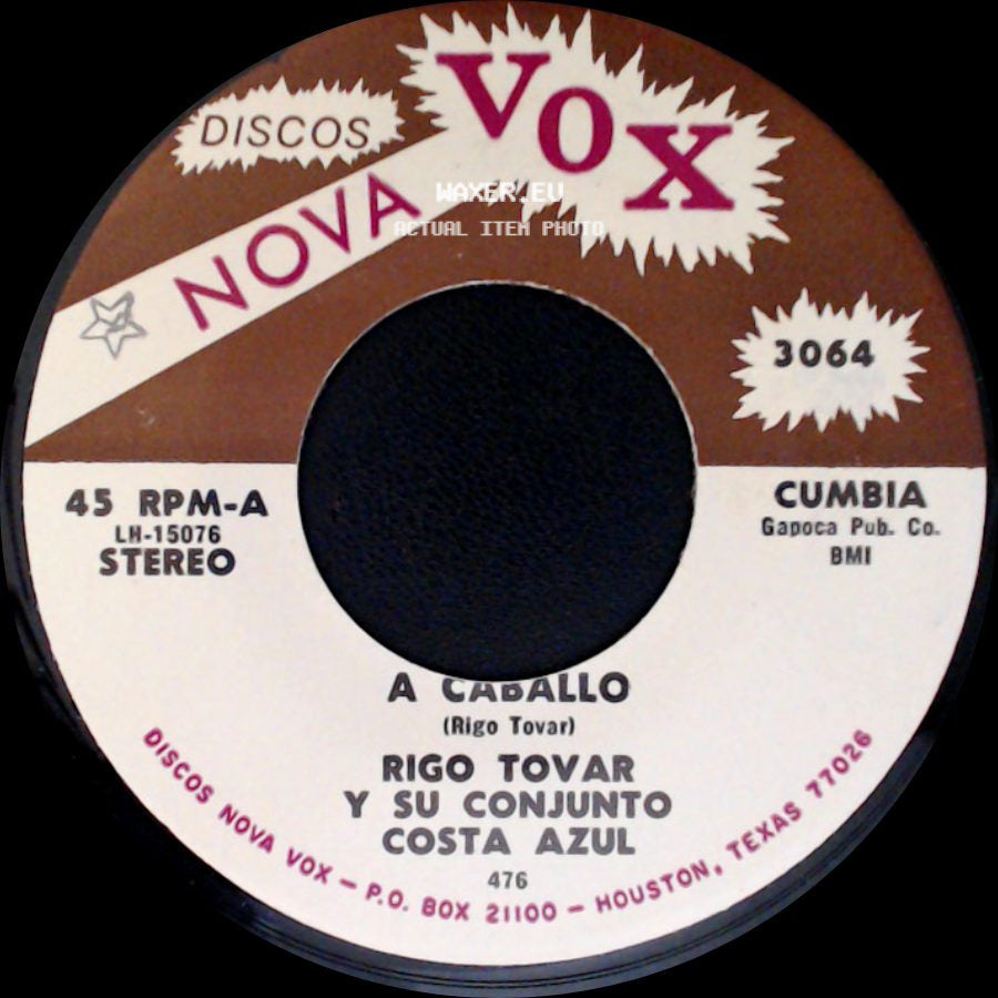 Rigo Tovar Y Su Conjunto Costa Azul - A Caballo / Te Quiero Dijiste side A