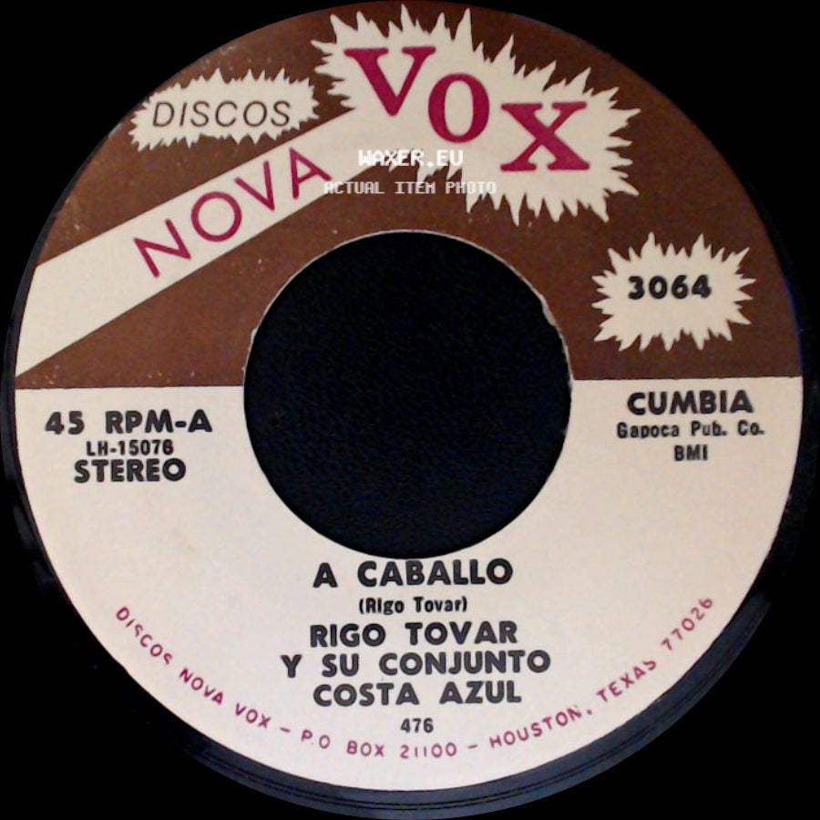 Rigo Tovar Y Su Conjunto Costa Azul - A Caballo / Te Quiero Dijiste side A