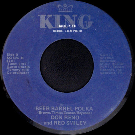 Don Reno And Red Smiley - I Know You're Married / Beer Barrel Polka side B