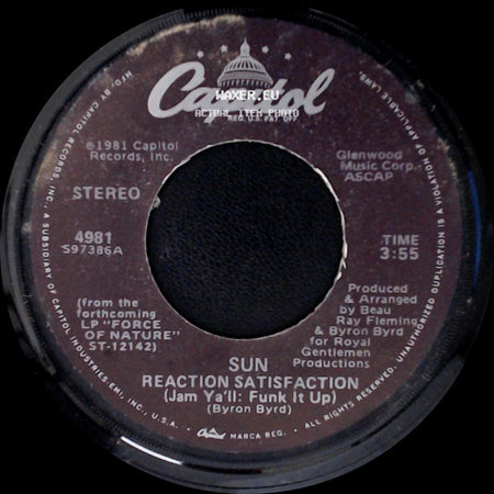 Sun - Reaction Satisfaction (Jam Ya'll: Funk It Up) / It Seems So Hard side A
