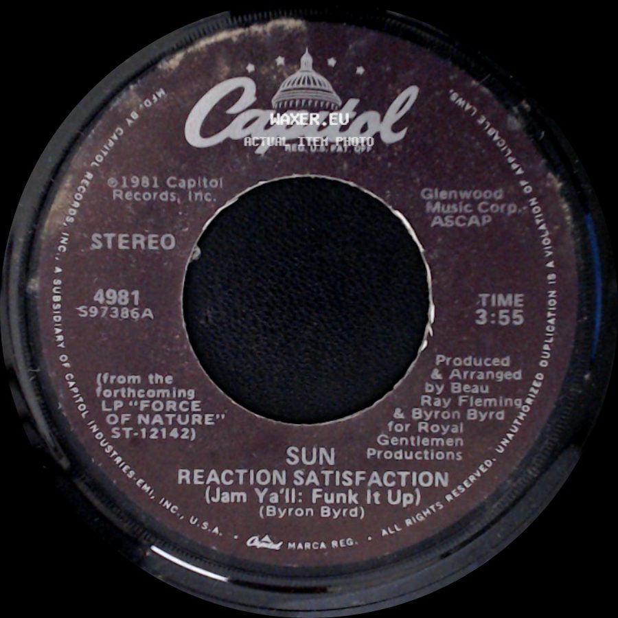 Sun - Reaction Satisfaction (Jam Ya'll: Funk It Up) / It Seems So Hard side A