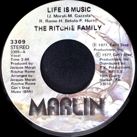 The Ritchie Family - Lady Luck / Life Is Music side B