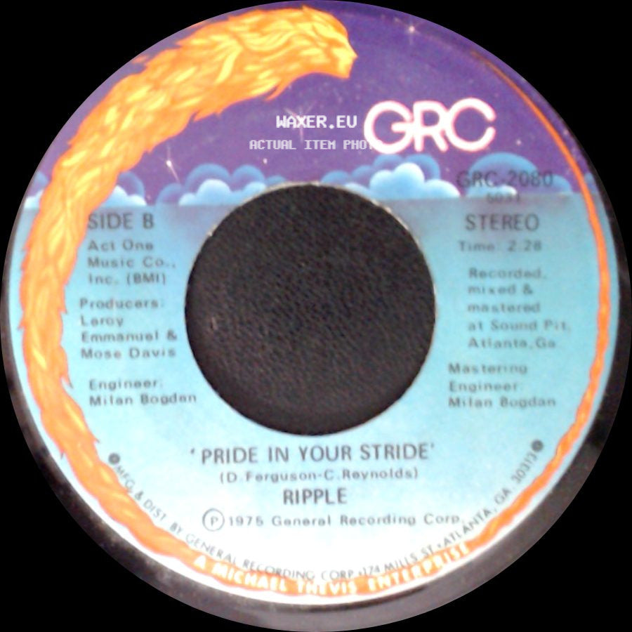 Ripple - Hey Lady / Pride In Your Stride side B