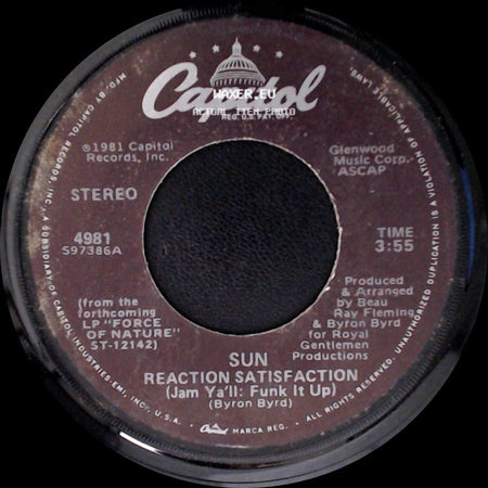 Sun - It Seems So Hard / Reaction Satisfaction (Jam Ya'll: Funk It Up) side B