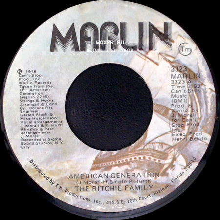 The Ritchie Family - American Generation / Music Man side A