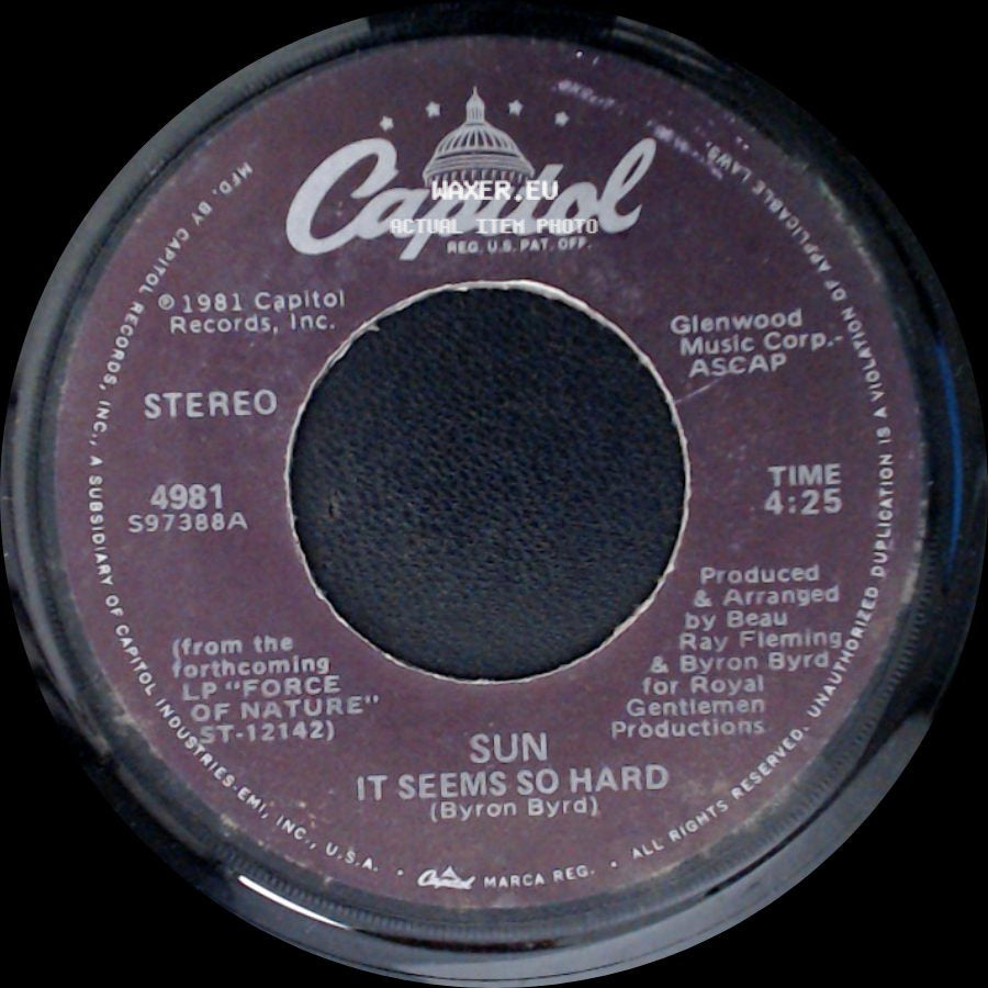 Sun - Reaction Satisfaction (Jam Ya'll: Funk It Up) / It Seems So Hard side B