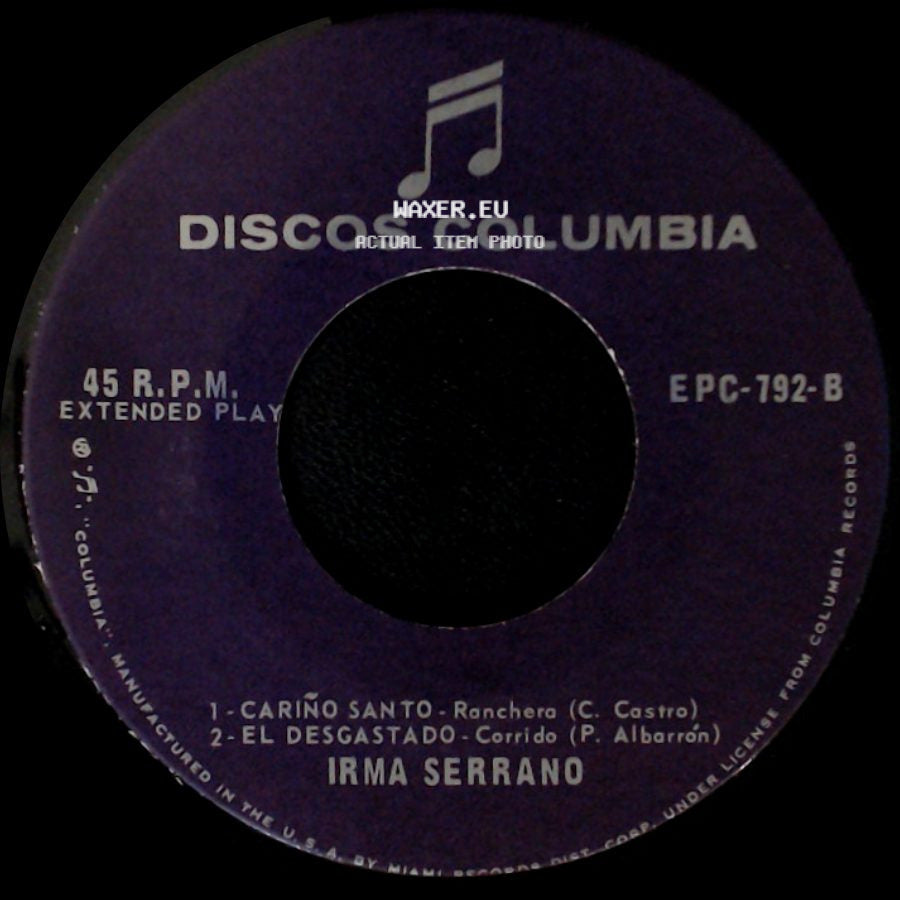Irma Serrano - 1 - La Medallita / 2 - Desesperanza / Unknown Title B side B