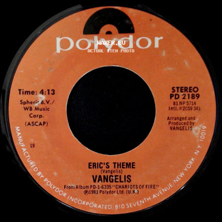 Vangelis - Chariots Of Fire - Titles / Eric's Theme side B