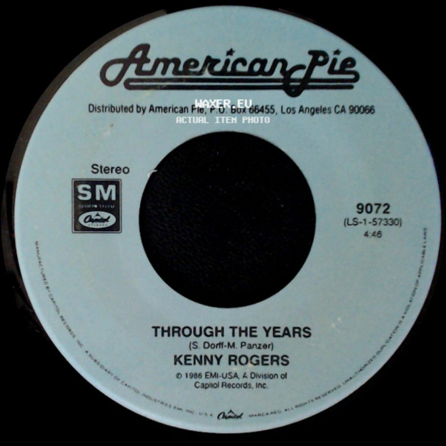 Kenny Rogers And Sheena Easton / Kenny Rogers - We've Got Tonite / Through The Years side B