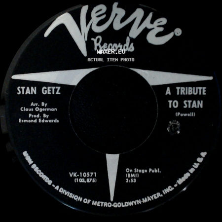 Stan Getz - A Tribute To Stan / My Own True Love (Tara Theme) side A