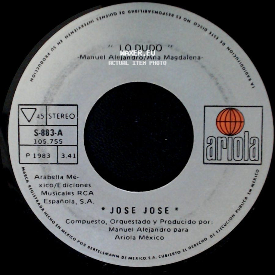 Jose Jose - Lo Dudo / "Lagrimas" side A