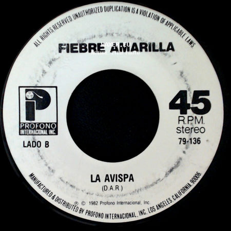 Fiebre Amarilla - Maria De La Guia / La Avispa side B