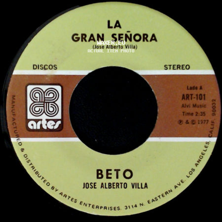 Beto / Jose Alberto Villa - La Gran Señora / Por Las Noches side A