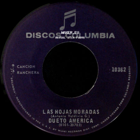 Dueto America - Ultimo Aviso / Las Hojas Moradas side B
