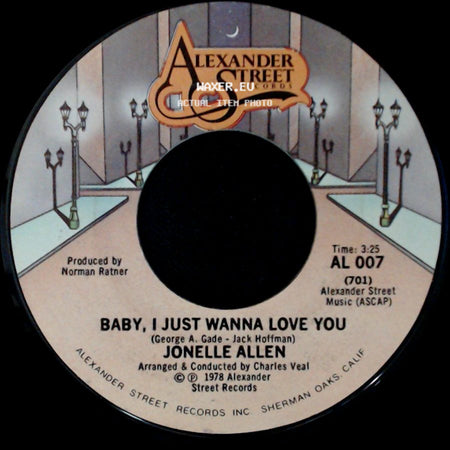 Jonelle Allen - Sunday Afternoons And You / Baby, I Just Wanna Love You side B