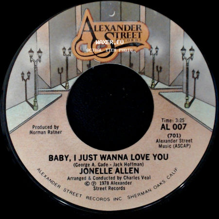 Jonelle Allen - Baby, I Just Wanna Love You / Sunday Afternoons And You side A