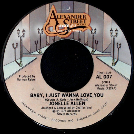 Jonelle Allen - Baby, I Just Wanna Love You / Sunday Afternoons And You side A