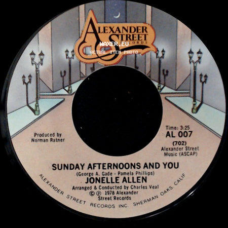 Jonelle Allen - Baby, I Just Wanna Love You / Sunday Afternoons And You side B