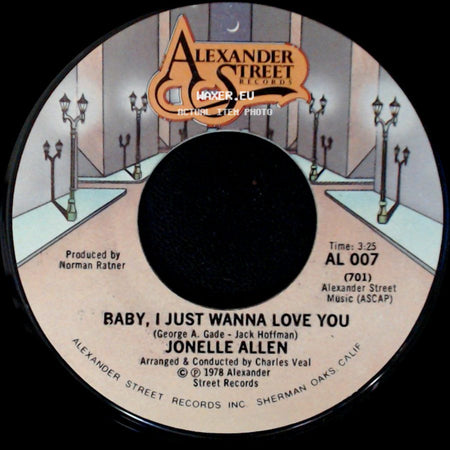Jonelle Allen - Sunday Afternoons And You / Baby, I Just Wanna Love You side B
