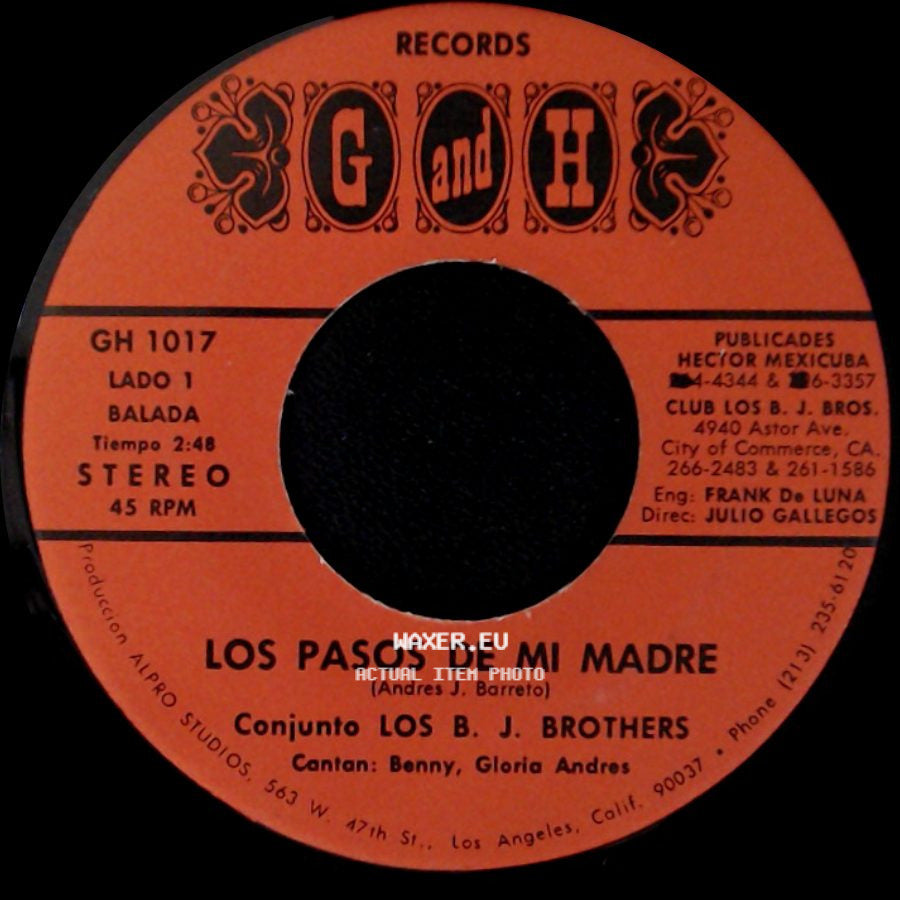 Conjunto Los B. J. Brothers - Los Pasos De Mi Madre / Cerca De Ti side A