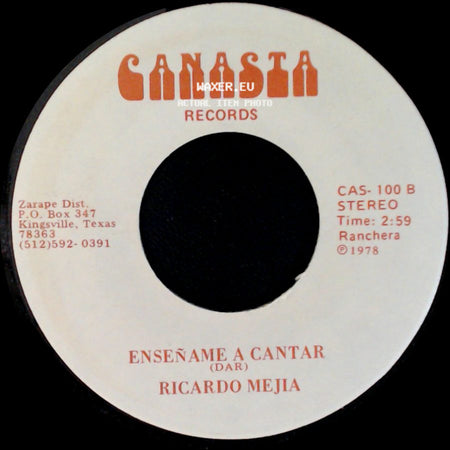 Ricardo Mejia - Enseñame A Cantar / Pase Lo Que Pase side A