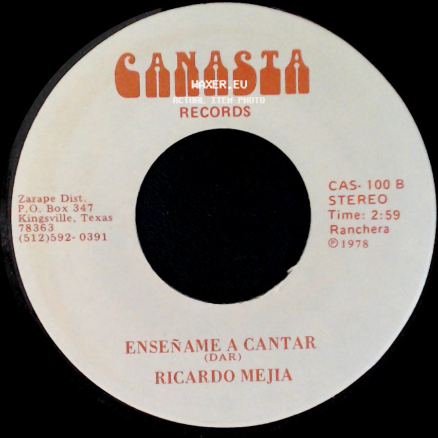 Ricardo Mejia - Enseñame A Cantar / Pase Lo Que Pase side A