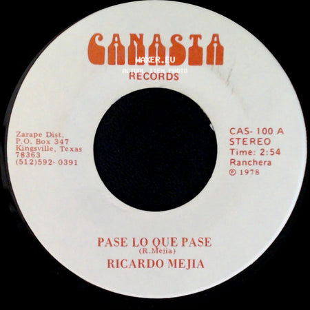 Ricardo Mejia - Enseñame A Cantar / Pase Lo Que Pase side B