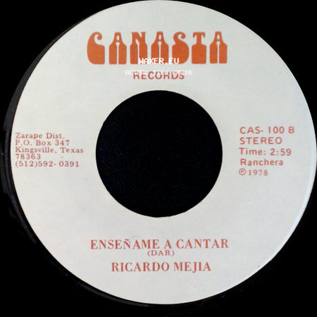 Ricardo Mejia - Enseñame A Cantar / Pase Lo Que Pase side A