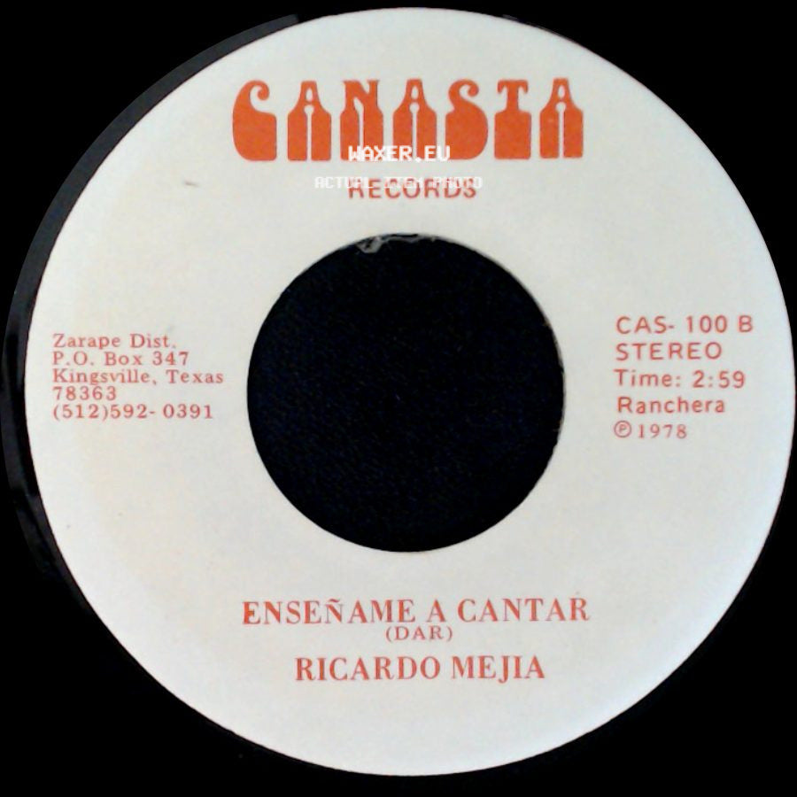 Ricardo Mejia - Enseñame A Cantar / Pase Lo Que Pase side A
