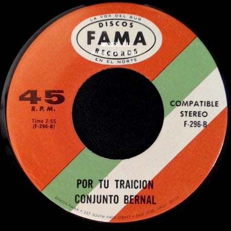 Conjunto Bernal - Me Cai De La Nube / Por Tu Traicion side B