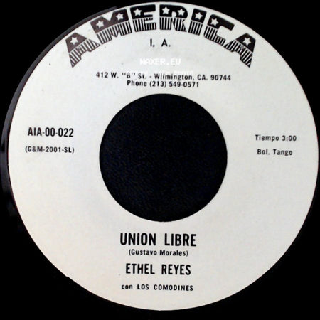Ethel Reyes Con Los Comodines - Olvidame / Union Libre side B