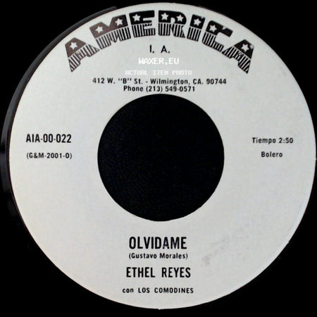 Ethel Reyes Con Los Comodines / Ethel Reyes - Olvidame / Union Libre side A