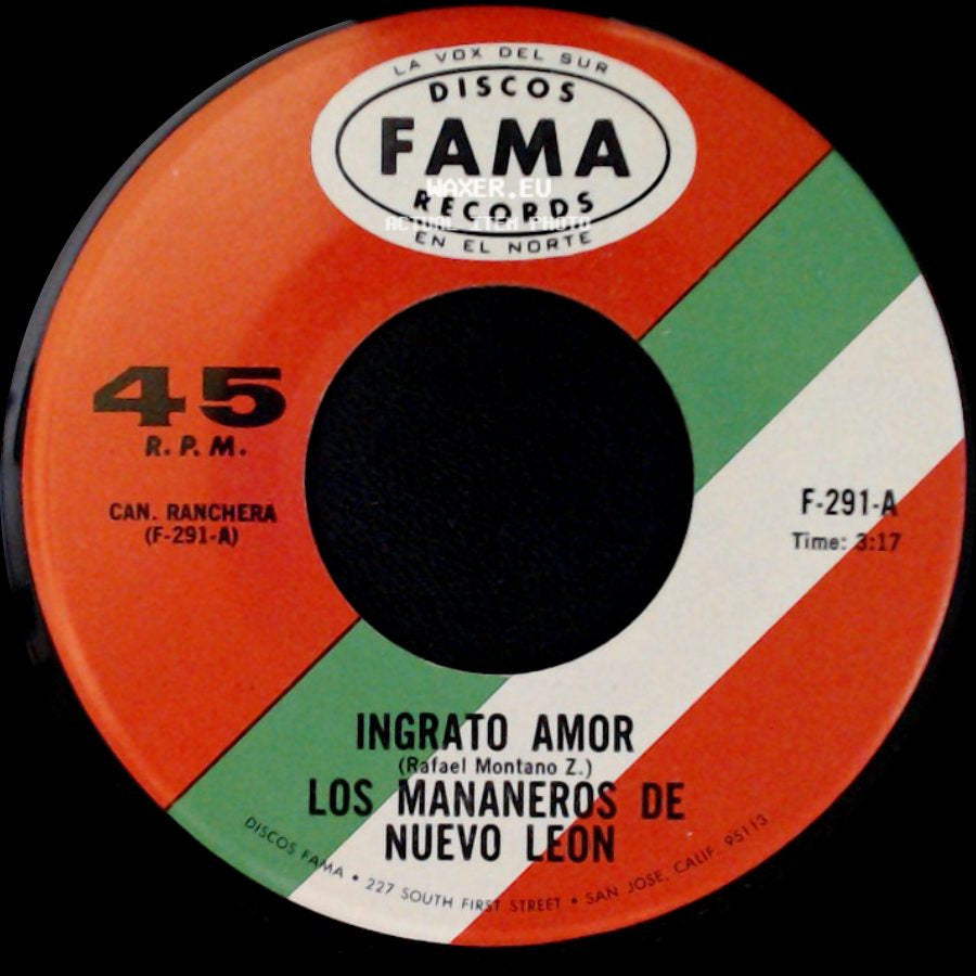 Los Mananeros De Nuevo Leon - Ingrato Amor / La Pelirroja side A