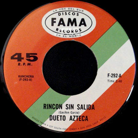 Dueto Azteca - Rincon Sin Salida / Mexicano De Verdad side A