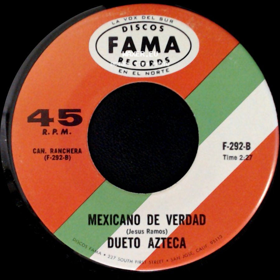 Dueto Azteca - Rincon Sin Salida / Mexicano De Verdad side B