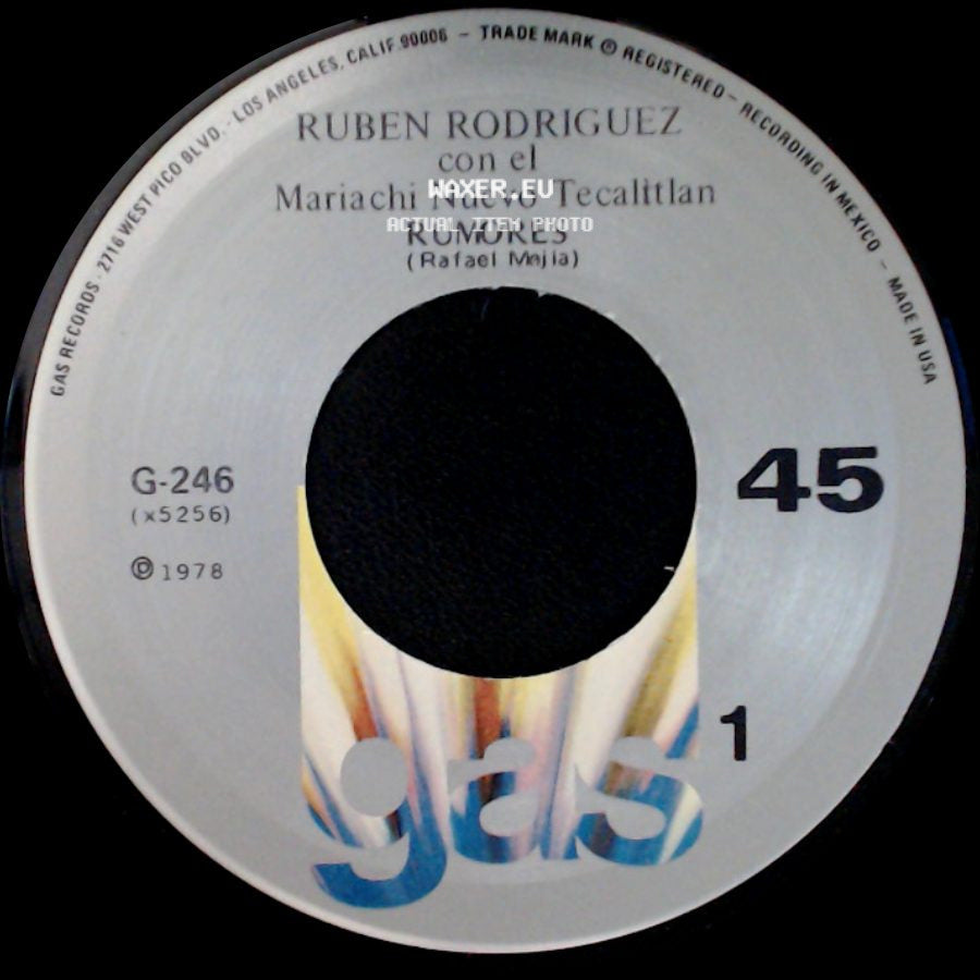 Ruben Rodriguez Con El Mariachi Nuevo Tecalitlan - Rumores / Cara De Gitana side A