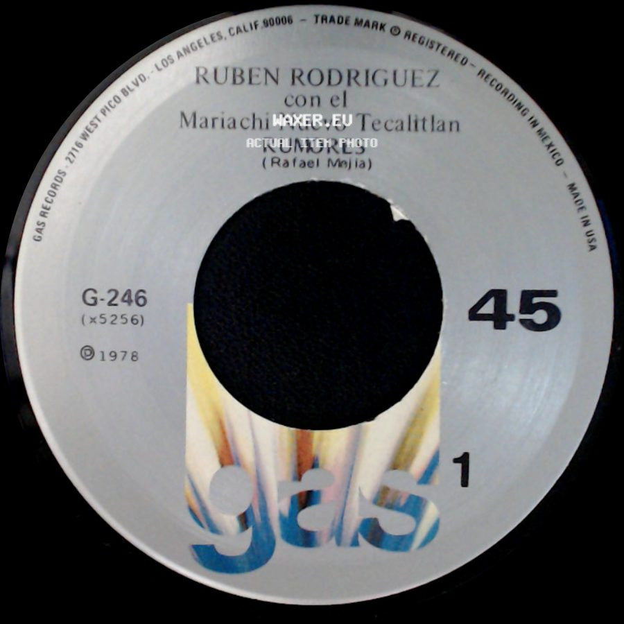 Ruben Rodriguez Con El Mariachi Nuevo Tecalitlan - Rumores / Cara De Gitana side A